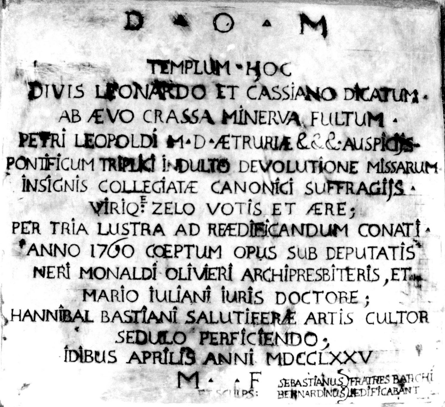 lapide commemorativa di Barchi Sebastiano, Barchi Bernardino (sec. XVIII)