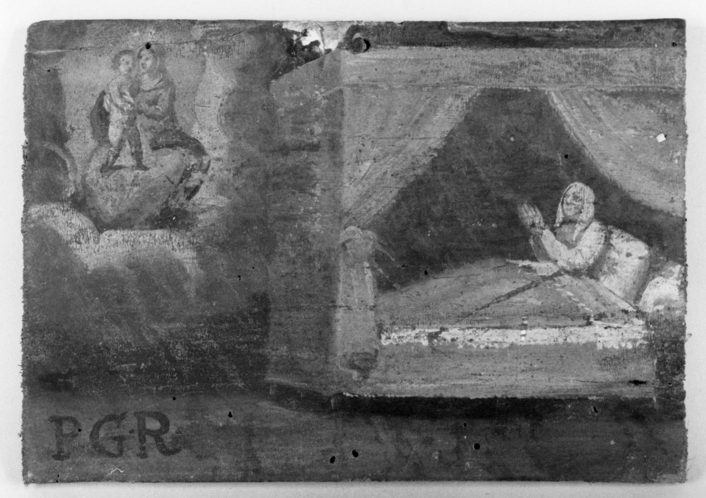 ricevimento di una grazia (ex voto) - ambito toscano (prima metà sec. XVIII)