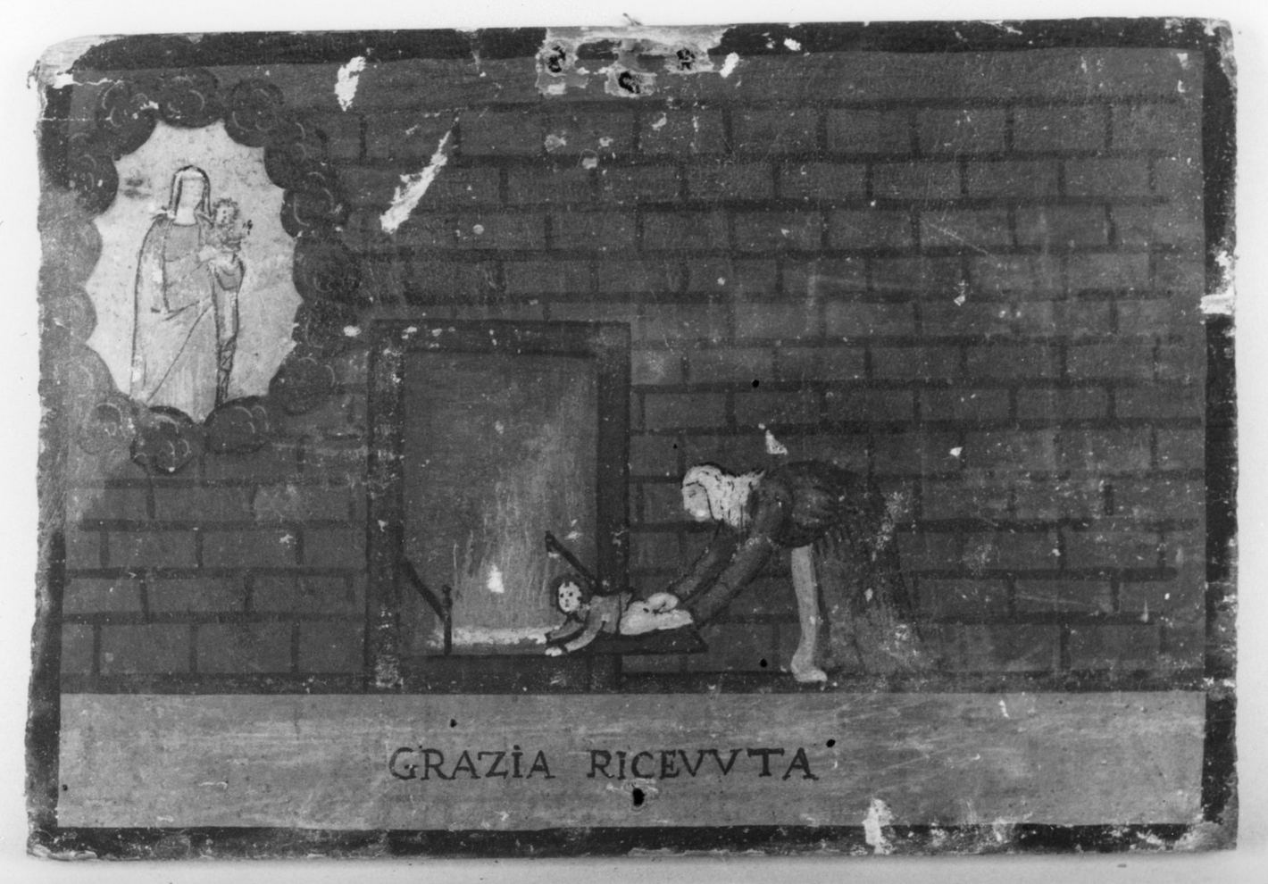 ricevimento di una grazia (ex voto) - ambito toscano (prima metà sec. XVIII)