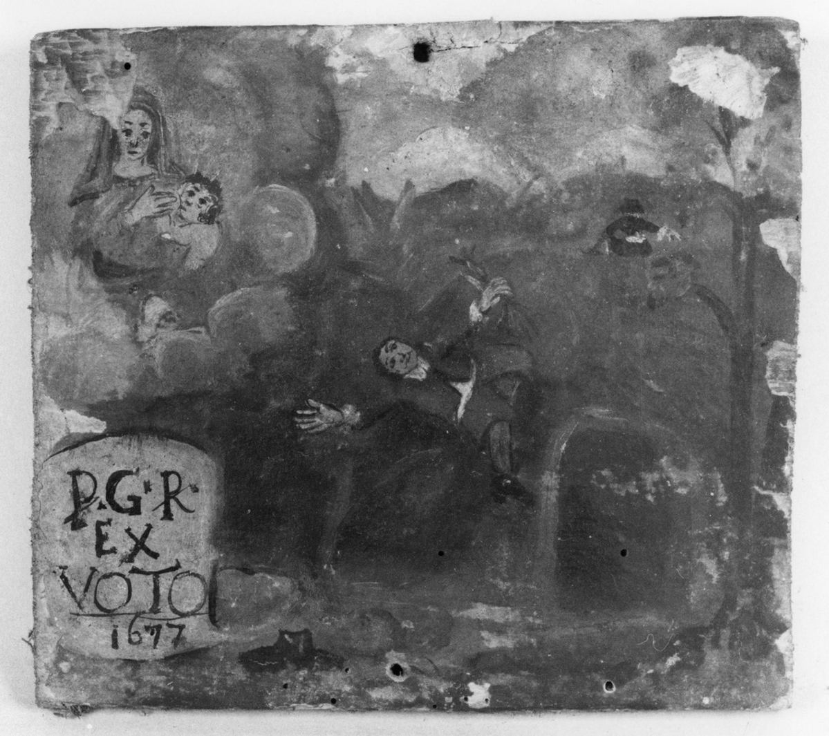 ricevimento di una grazia (ex voto) - ambito toscano (sec. XVII)