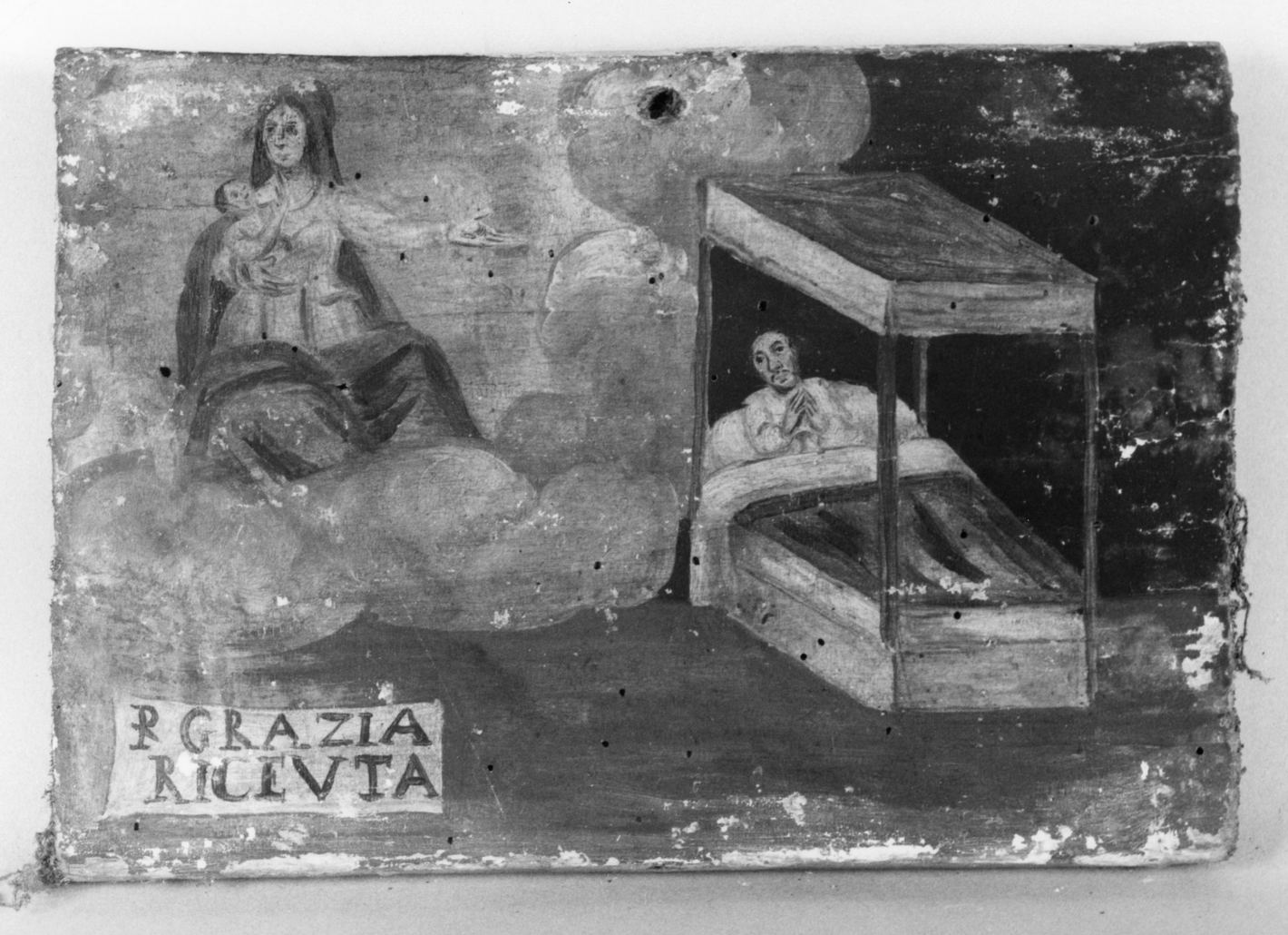 ricevimento di una grazia (ex voto) - ambito toscano (primo quarto sec. XVIII)