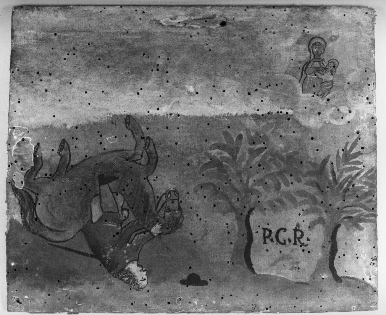 ricevimento di una grazia (ex voto) - ambito toscano (ultimo quarto sec. XVII)