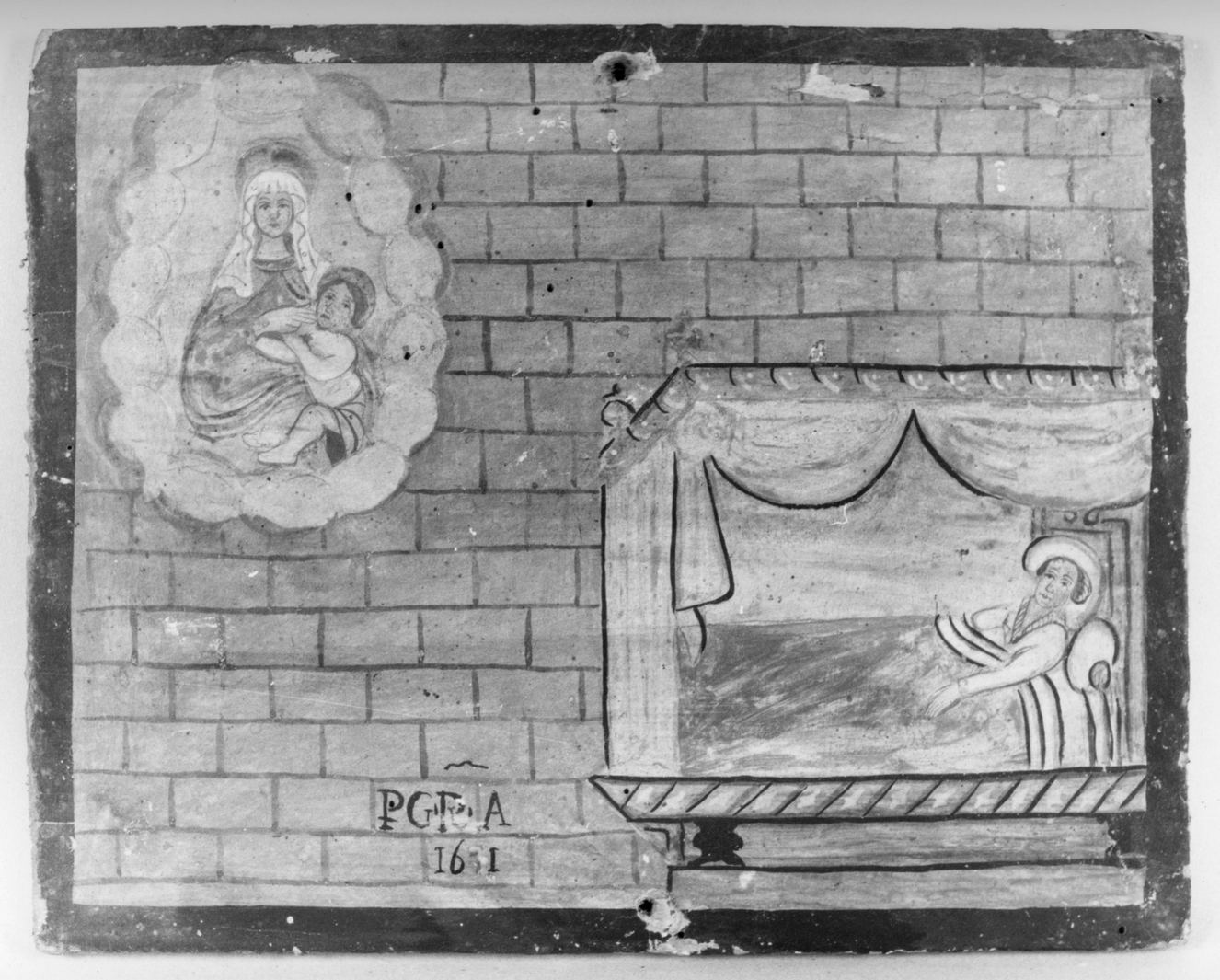 ricevimento di una grazia (ex voto) - ambito toscano (sec. XVII)