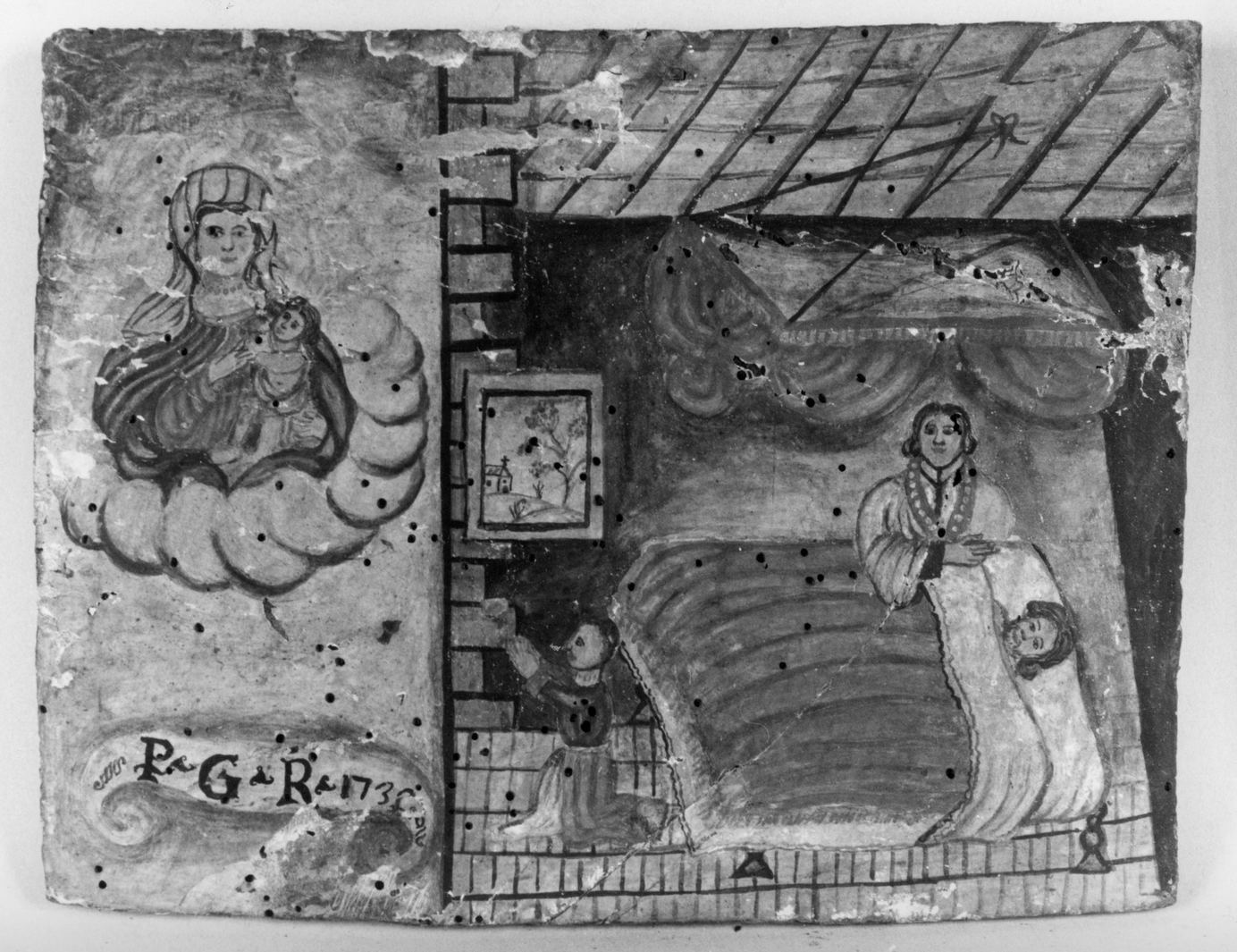 ricevimento di una grazia (ex voto) - ambito toscano (sec. XVIII)