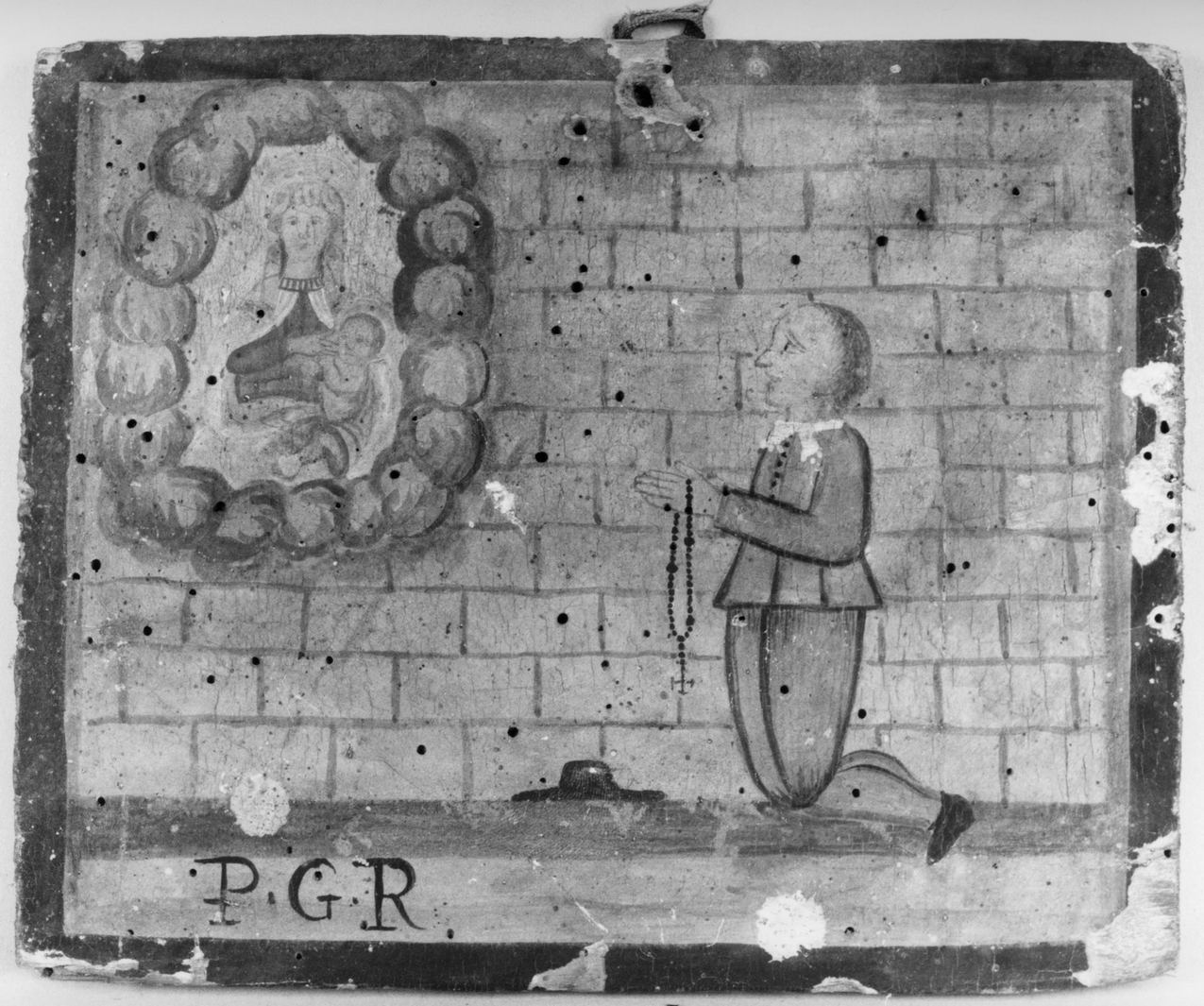 ricevimento di una grazia (ex voto) - ambito toscano (prima metà sec. XVIII)