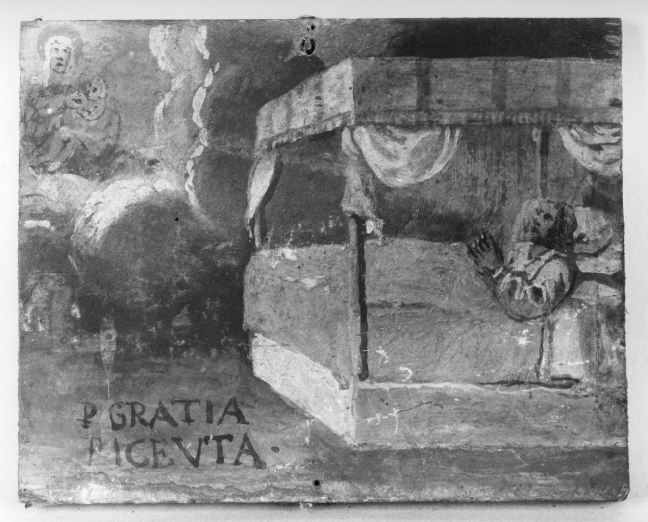 ricevimento di una grazia (ex voto) - ambito toscano (prima metà sec. XVIII)