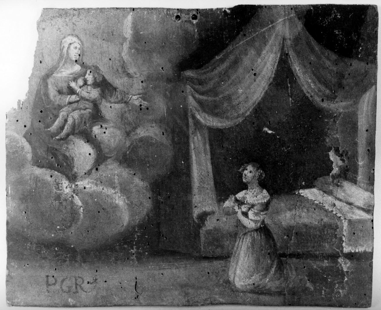 ricevimento di una grazia (ex voto) - ambito toscano (prima metà sec. XVIII)