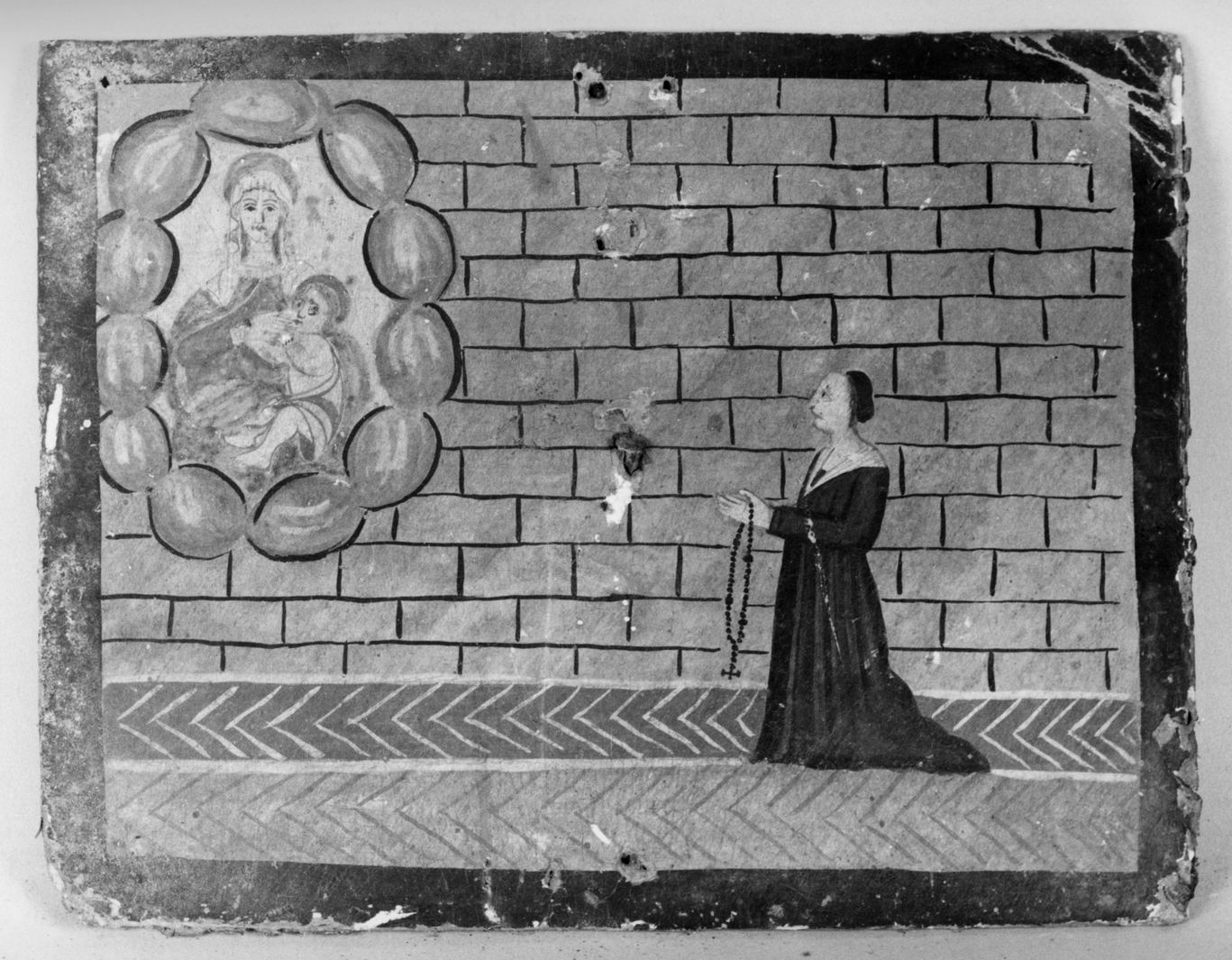 ricevimento di una grazia (ex voto) - ambito toscano (prima metà sec. XVIII)