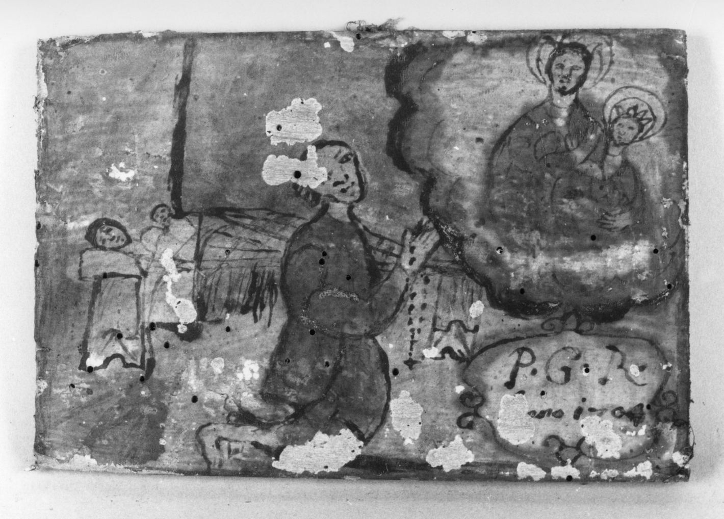 ricevimento di una grazia (ex voto) - ambito toscano (sec. XVIII)