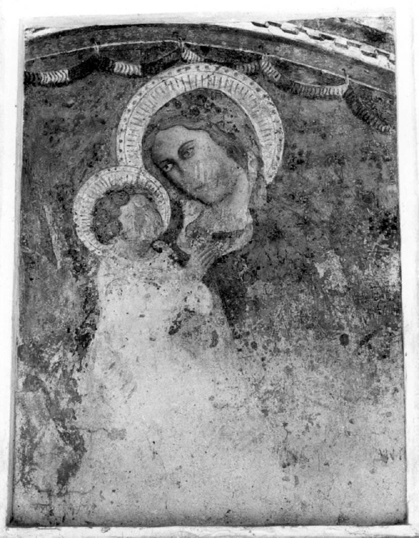 Madonna con Bambino (dipinto, elemento d'insieme) di Jacopo di Minio del Pellicciaio (metà sec. XIV)