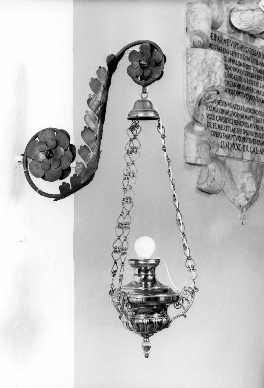 lampada pensile, serie - bottega senese (seconda metà sec. XIX)