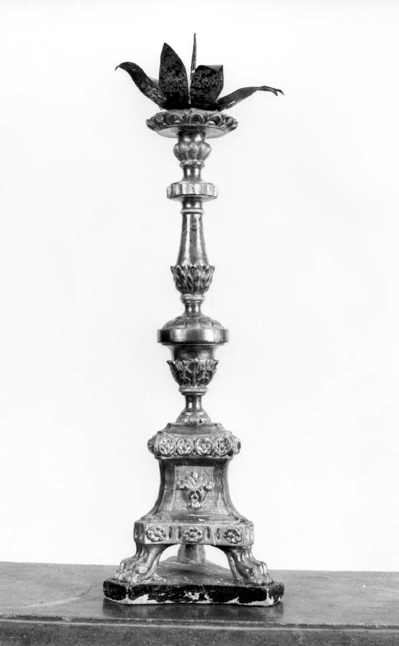 candelabro, serie - bottega senese (ultimo quarto sec. XIX)