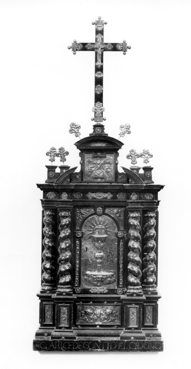 tabernacolo - a frontale architettonico - manifattura italiana (terzo quarto sec. XVI)