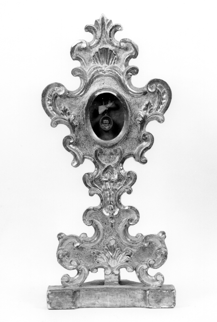 reliquiario - a ostensorio, serie - bottega senese (terzo quarto sec. XVIII)