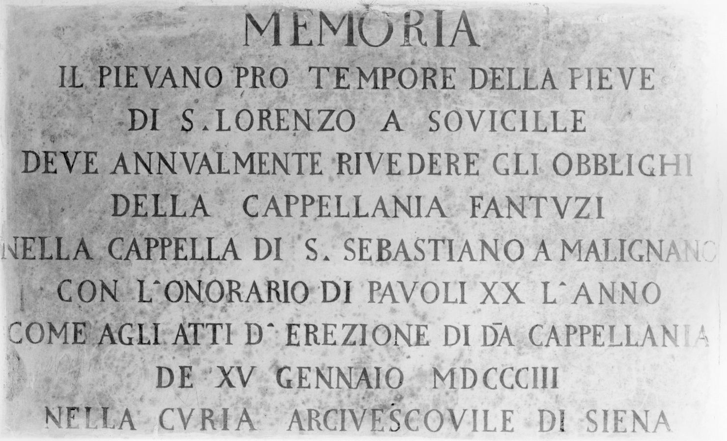 lapide commemorativa - bottega toscana (sec. XIX)