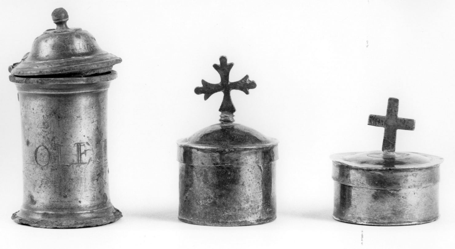 vasetti per oli santi, serie - bottega toscana (sec. XVIII)