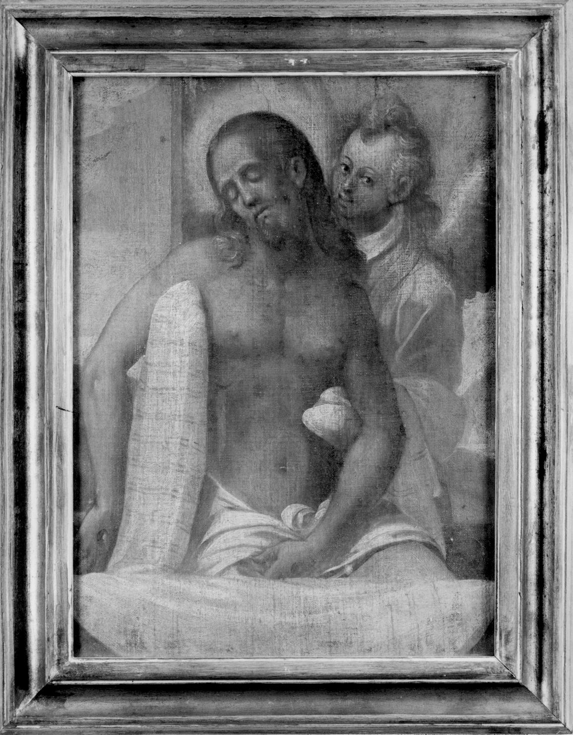 Cristo in pietà sorretto da angeli (dipinto) - ambito senese (inizio sec. XVII)
