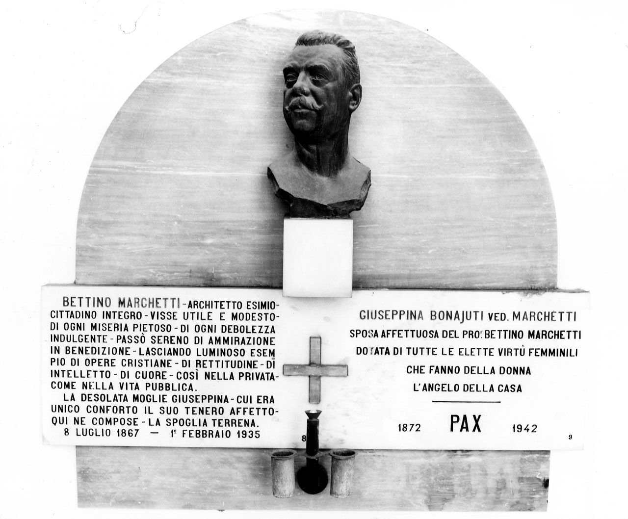 busto ritratto di Bettino Marchetti (monumento funebre) di Trapassi Ezio (sec. XX)
