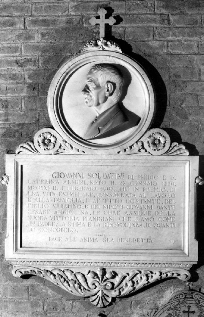 busto ritratto di Giovanni Soldatini (monumento funebre) - ambito senese (sec. XX)