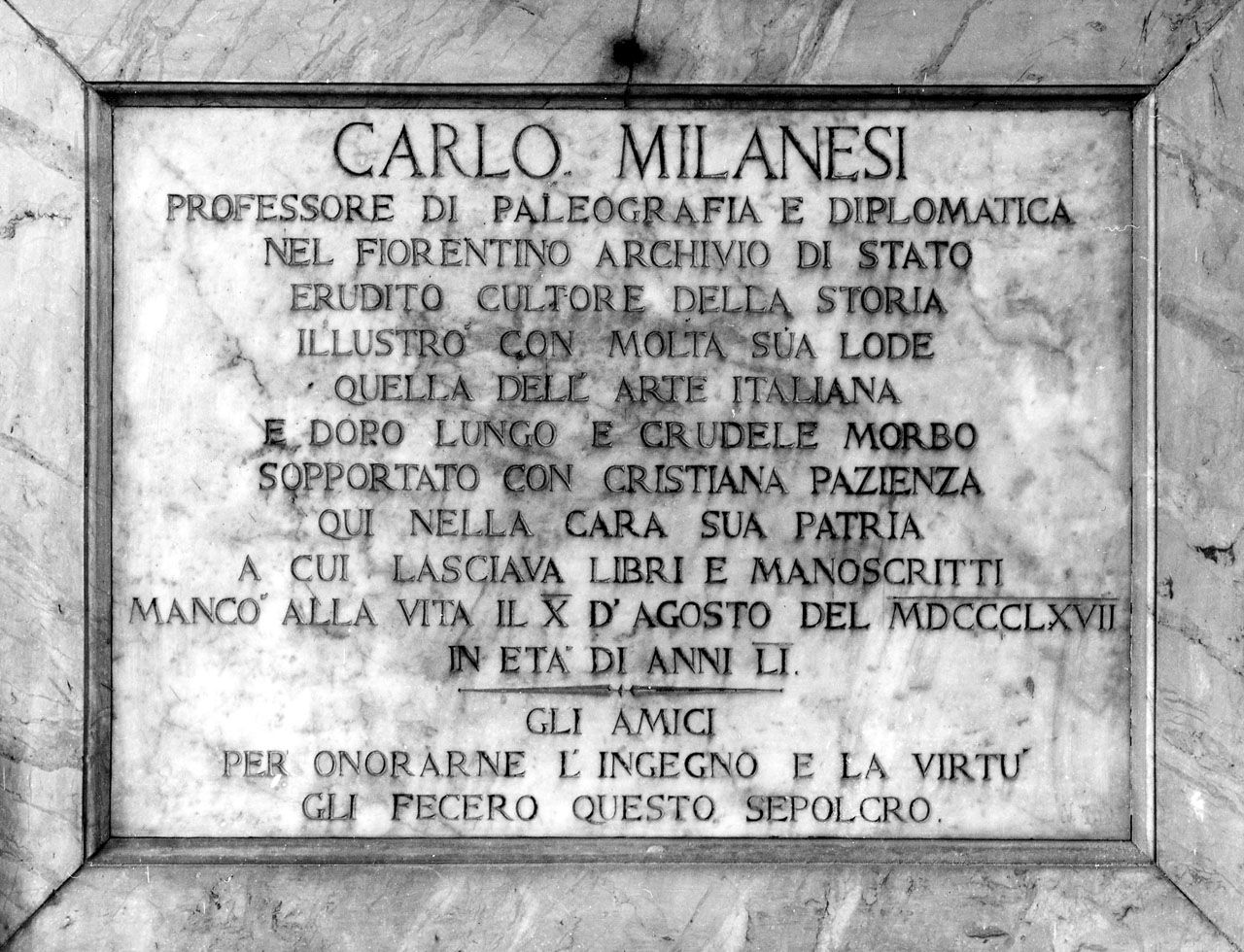 busto ritratto di Carlo Milanesi (monumento funebre) di Sarrocchi Tito (sec. XIX)