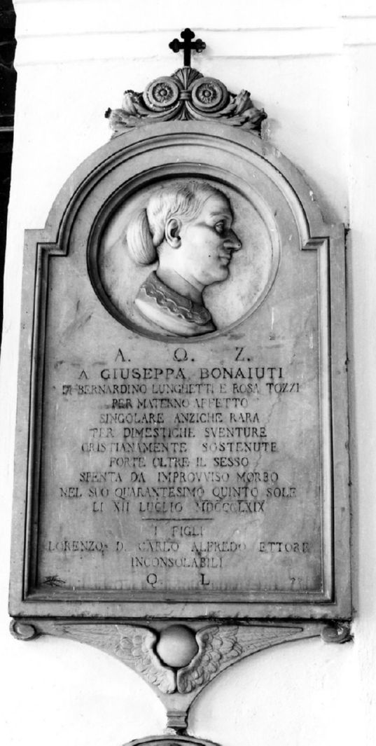 busto ritratto di Giuseppa Bonaiuti (monumento funebre) - ambito senese (sec. XIX)