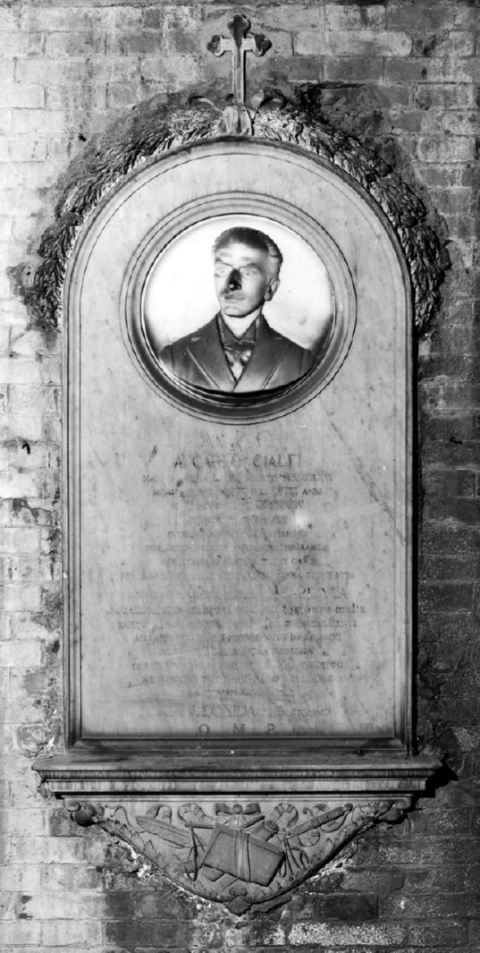 busto ritratto di Carlo Cialfi (lapide) di Prunai Arnoldo (sec. XIX)