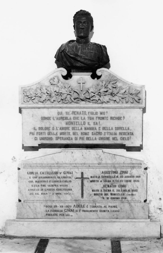 busto ritratto di Renato Civai (monumento funebre) di Trapassi Ezio (sec. XX)