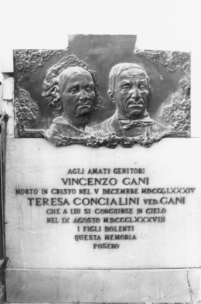 ritratti di Teresa Concialini e Vincenzo Gani (lapide) - ambito toscano (sec. XIX)