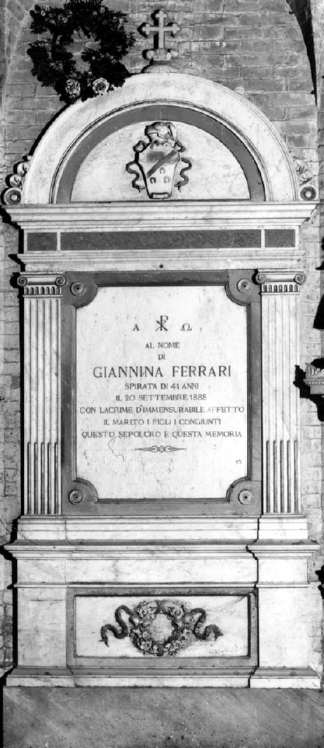 stemma gentilizio della famiglia Ferrari (monumento funebre) - ambito toscano (sec. XIX)