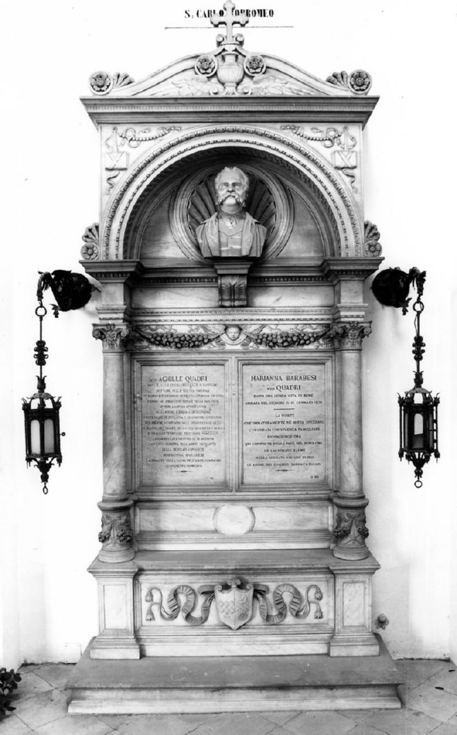 busto ritratto di Achille Quadri (monumento funebre) di Prunai Arnoldo, Turillazzi Domenico (sec. XIX)