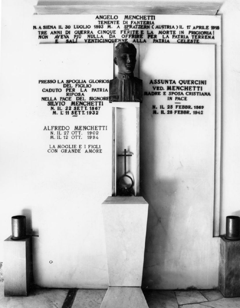 busto ritratto di Angelo Menchetti (monumento funebre) di Trapassi Ezio (sec. XX)