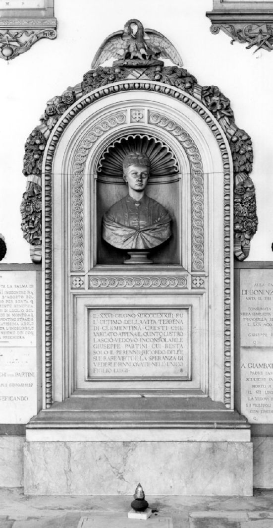 busto ritratto di Clementina Cresti (monumento funebre) di Sarrocchi Tito (sec. XIX)
