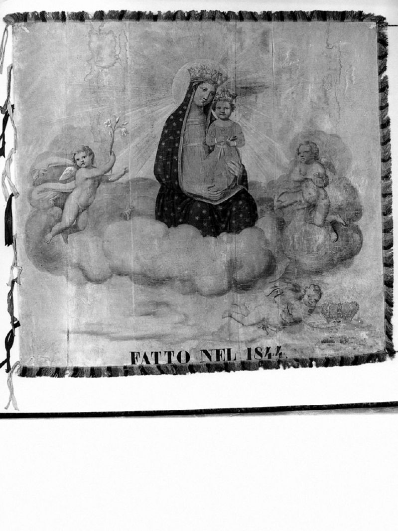 Madonna con Bambino e angeli (stendardo, opera isolata) - ambito senese (sec. XIX)