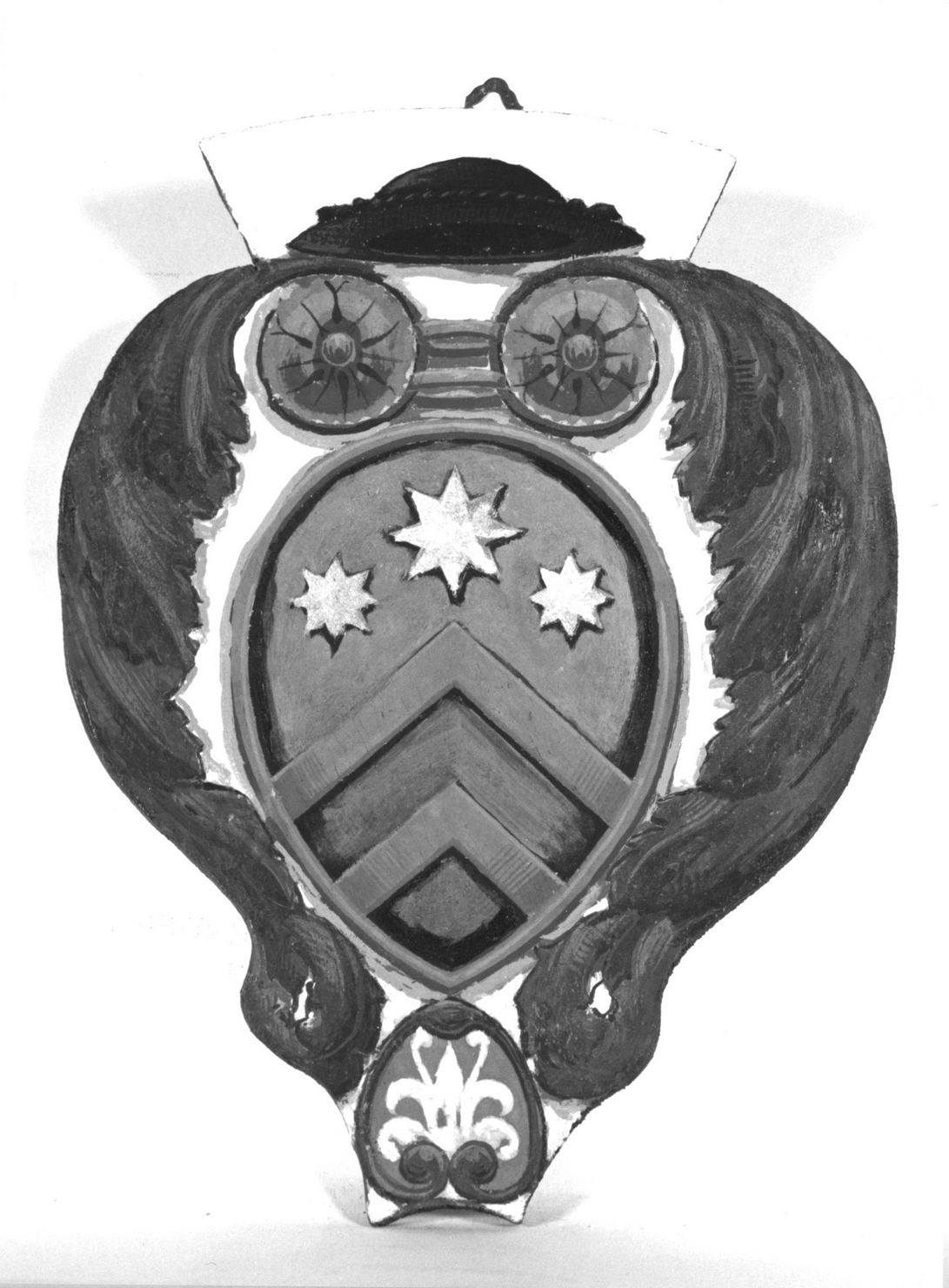 stemma gentilizio della famiglia Straccali (dipinto, elemento d'insieme) - ambito senese (fine/inizio secc. XIX/ XX)