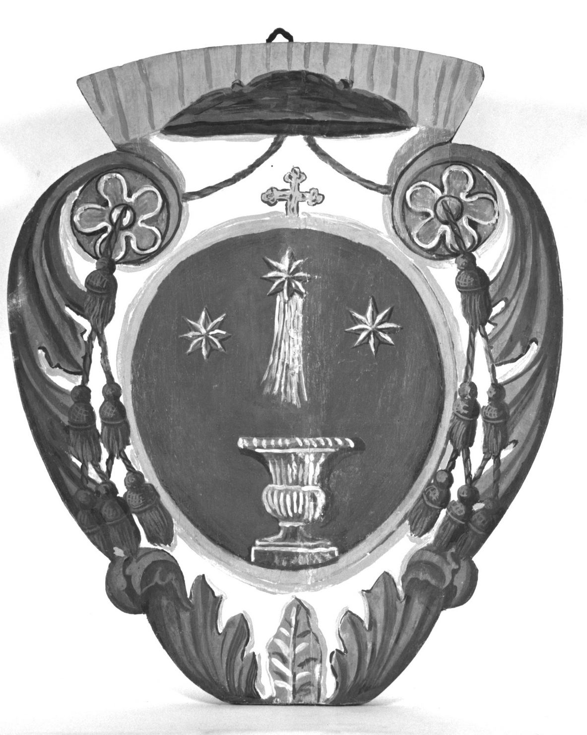 stemma vescovile Caldaioli Bernardi (dipinto, elemento d'insieme) - ambito senese (sec. XX)