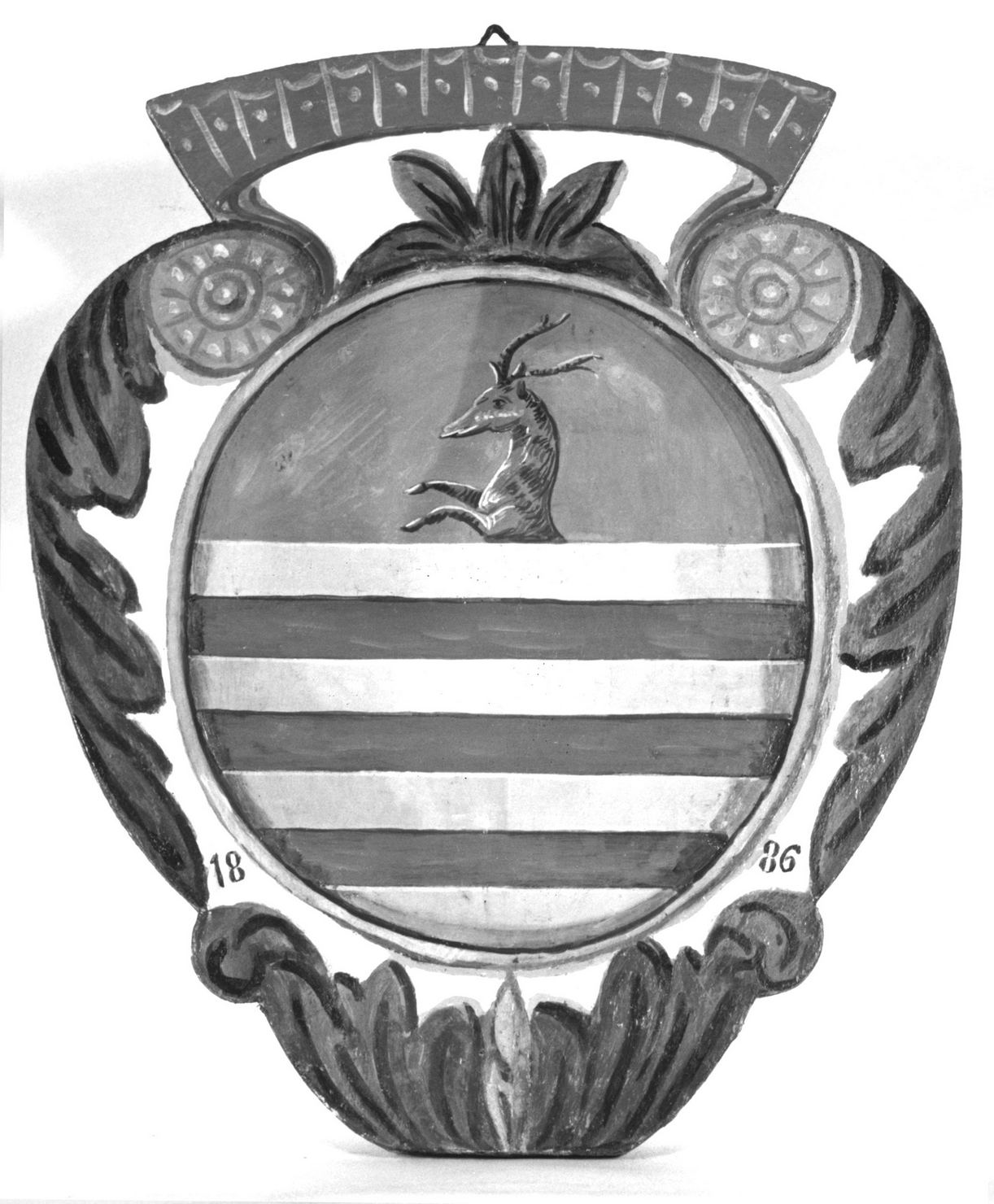 stemma gentilizio della famiglia Maffei (dipinto, elemento d'insieme) - ambito senese (sec. XIX)