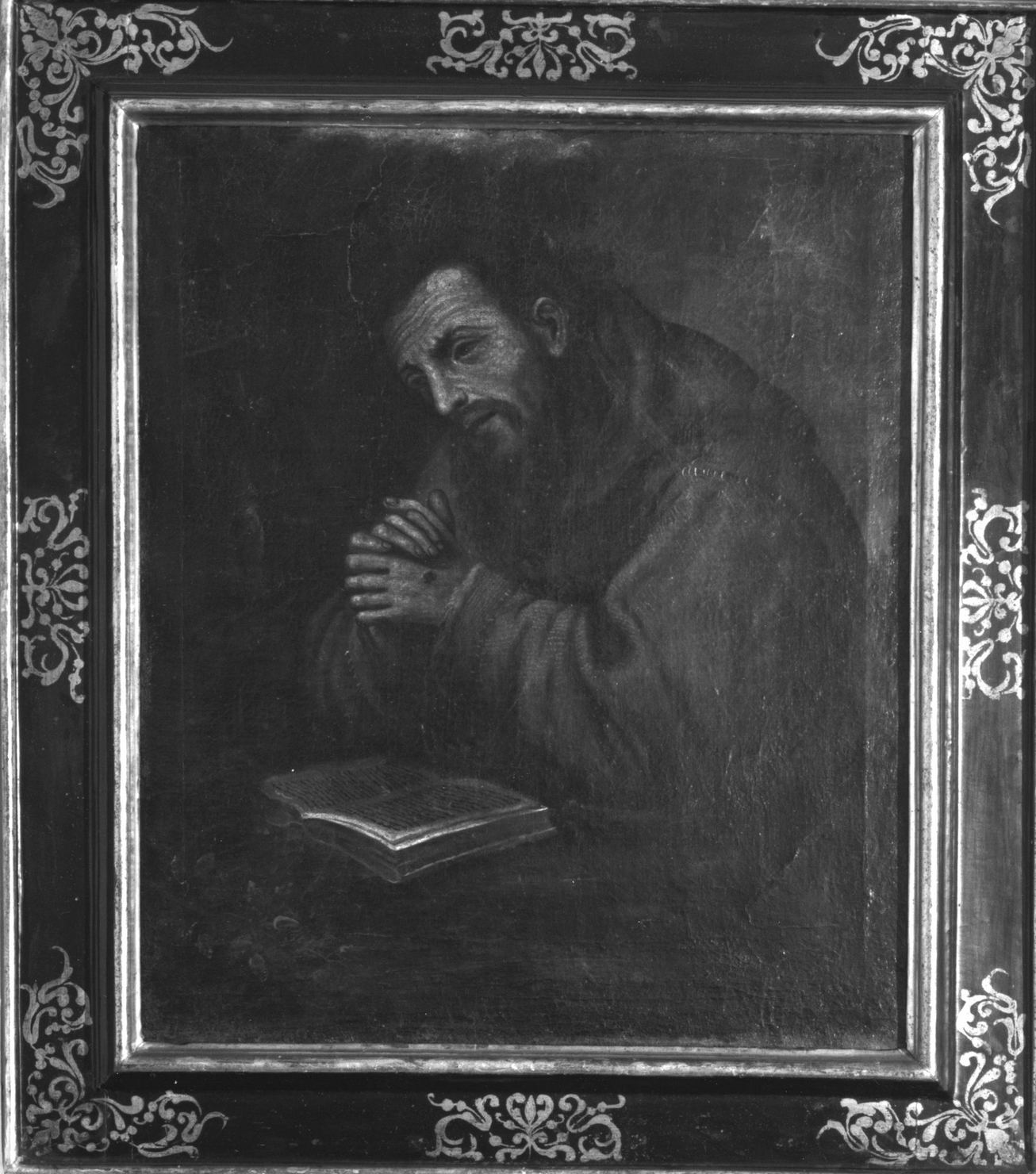 San Francesco d'Assisi in preghiera davanti alla croce (dipinto) - ambito senese (ultimo quarto sec. XVII)