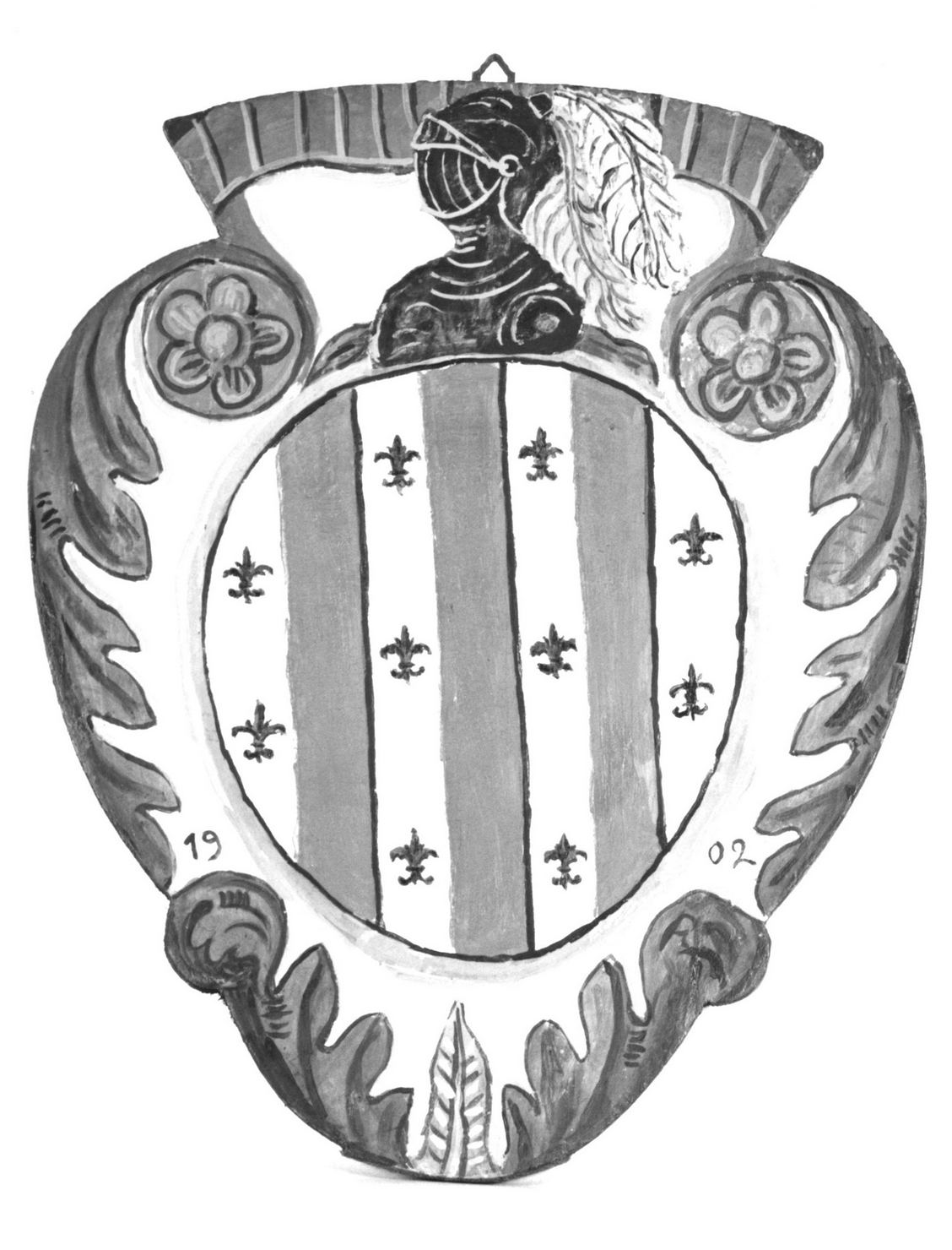 stemma gentilizio della famiglia Guarnieri (dipinto, elemento d'insieme) - ambito senese (sec. XX)