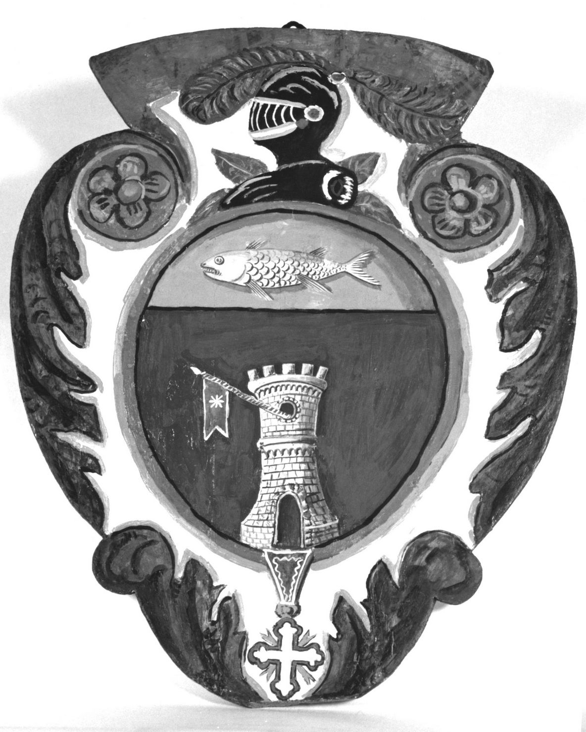 stemma gentilizio della famiglia Bindocci (dipinto, elemento d'insieme) - ambito senese (fine/inizio secc. XIX/ XX)