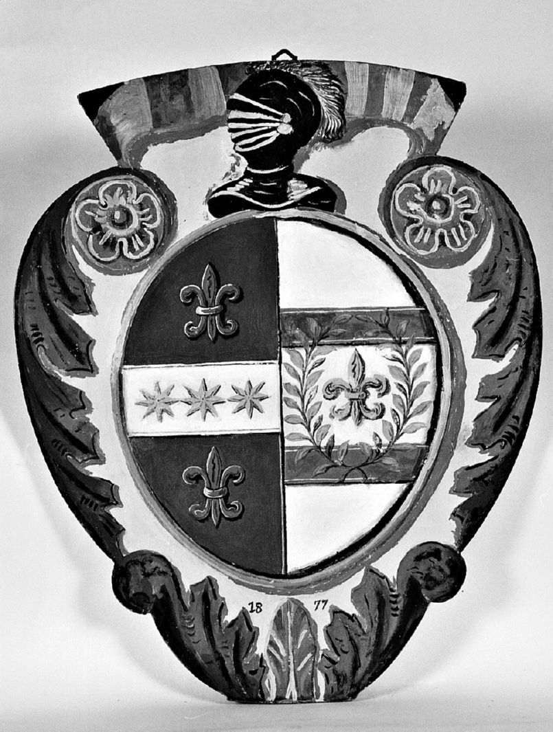 stemma gentilizio della famiglia Verdiani Bondi (dipinto, elemento d'insieme) - ambito senese (sec. XIX)