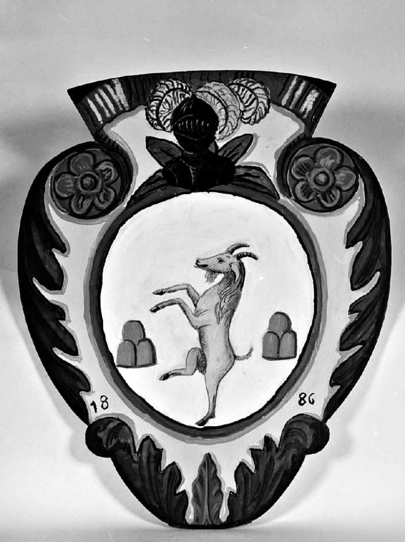 stemma gentilizio della famiglia Cinotti (dipinto, elemento d'insieme) - ambito senese (sec. XIX)