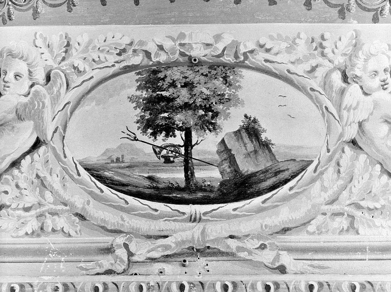 motivi decorativi vegetali (dipinto, elemento d'insieme) - ambito senese (seconda metà sec. XIX)