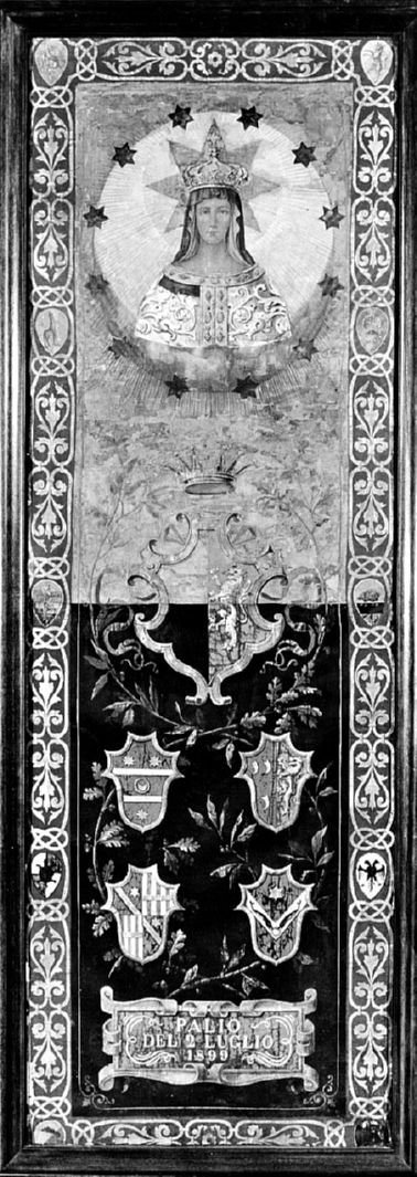 Madonna di Provenzano (palio) di Loli Piccolomini Pietro, Merlini Carlo (sec. XIX)