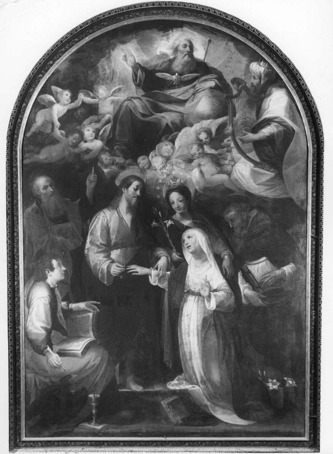 matrimonio mistico di Santa Caterina da Siena (dipinto) di Rustici Vincenzo (primo quarto sec. XVII)