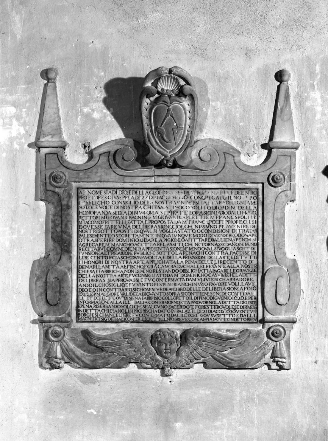 lapide - bottega senese (secc. XVII/ XVIII)