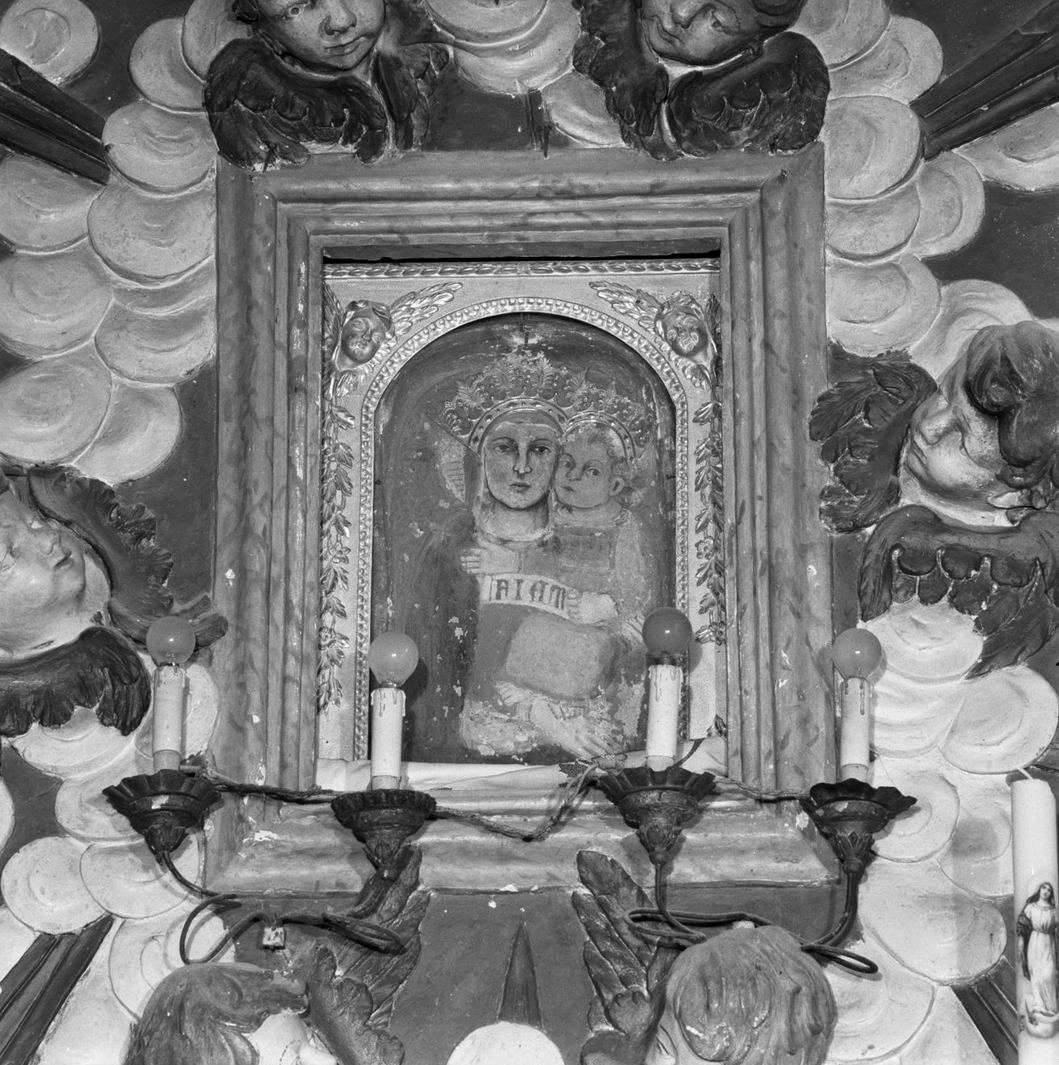 Madonna con Bambino in gloria (dipinto) - ambito toscano (sec. XV, sec. XVIII)