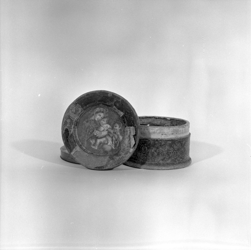 Madonna con Bambino e San Giovannino (scatola) - bottega toscana (sec. XIX)