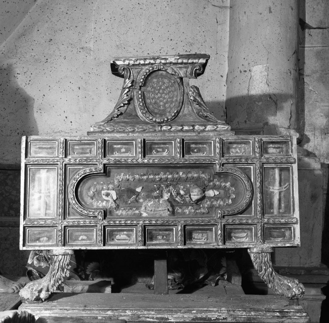 reliquiario a teca - a urna - bottega toscana (sec. XVIII)