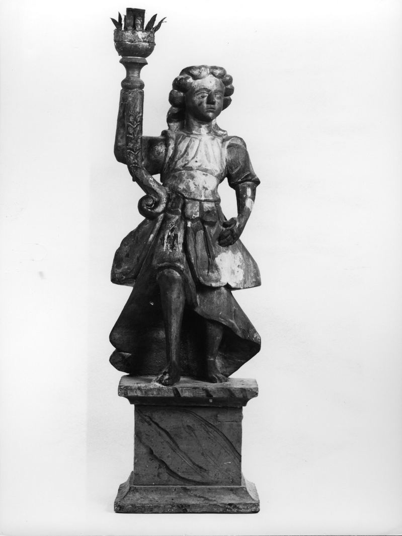 statuetta portacandelabro, serie - bottega toscana (prima metà sec. XIX)