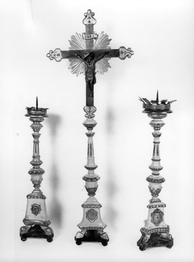 candelabro, serie - bottega toscana (fine/inizio secc. XVIII/ XIX)